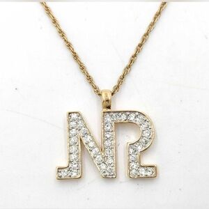 Gold and Silver Initial Pendant Necklace